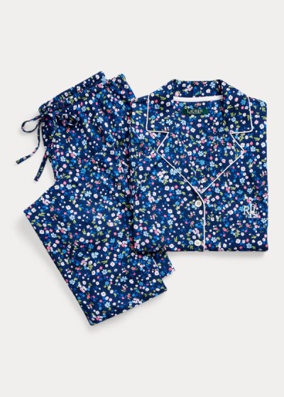 Conjunto Pijama Ralph Lauren Mujer Azul Marino / Multicolor - Print Cotton Capri - IQDPH4370